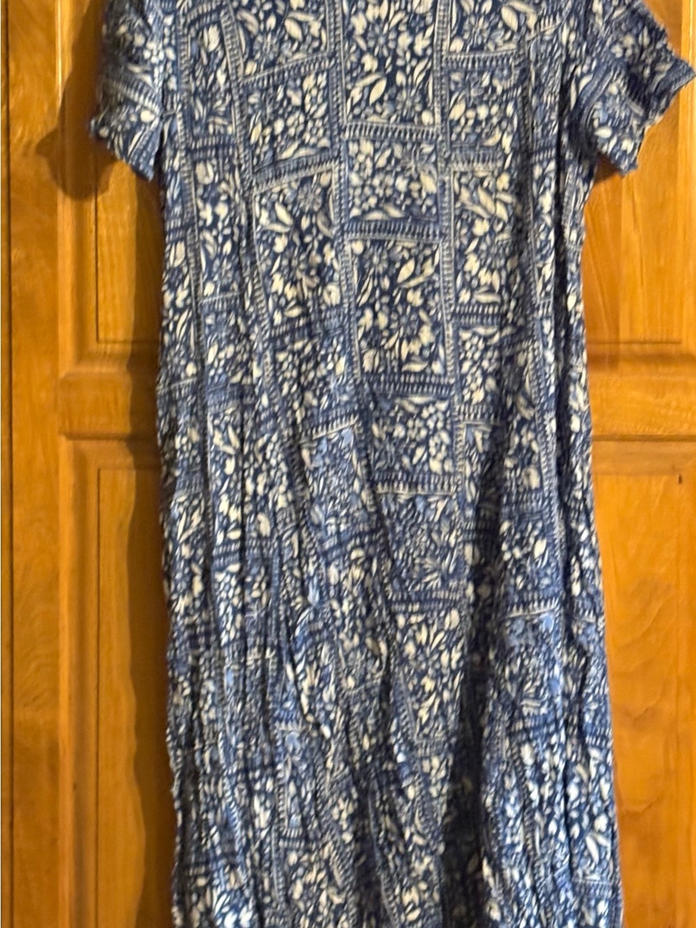 Woman Within Blue and White Floral Crinkle Dress 22/24